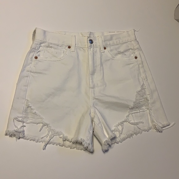 🆕 American Eagle Outfitters White High Waisted Shorts - Women’s Size 6 - Picture 3 of 6